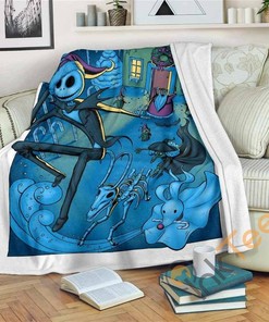 Jack and Santa Nightmare Before Christmas Sherpa Fleece Blanket Gifts for Family