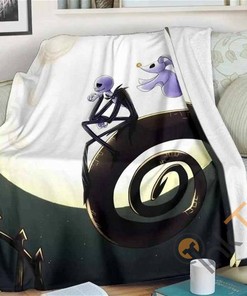 Jack and Zero Nightmare Sherpa Fleece Blanket Gifts for Family, for Couple
