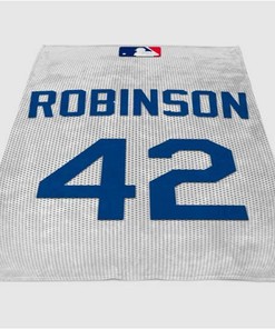 Jackie Robinson Sherpa Fleece Blanket Gifts for Family, for Couple