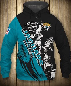 Jacksonville Jaguars Hoodie 3D Cartoon Player Cute Zip Hoodie