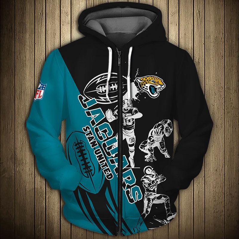 Jacksonville Jaguars Hoodie 3D Cartoon Player Cute Zip Hoodie - Image 3