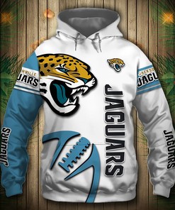 Jacksonville Jaguars Hoodie 3D Graphic Balls Zip Hoodie Pullover