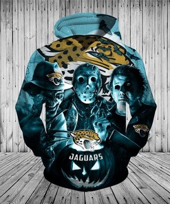 Jacksonville Jaguars Hoodie 3D Horror Night Halloween Pullover Nfl