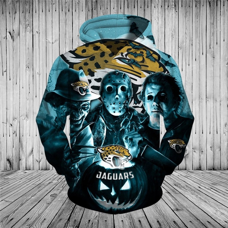 Jacksonville Jaguars Hoodie 3D Horror Night Halloween Pullover Nfl