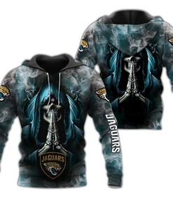 Jacksonville Jaguars Hoodie 3D Zip Hoodie Death Smoke Graphic Gifts for Fans