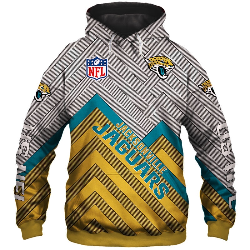 Jacksonville Jaguars Hoodie 3D Zip Hoodie Pullover Size S-5Xl - Image 3