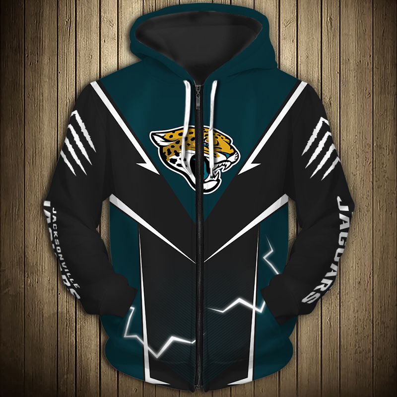 Jacksonville Jaguars Hoodie Lightning Graphic Gifts for Fans - Image 3