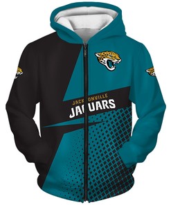 Jacksonville Jaguars Hoodie Longsleve Zip Hoodie for Fan