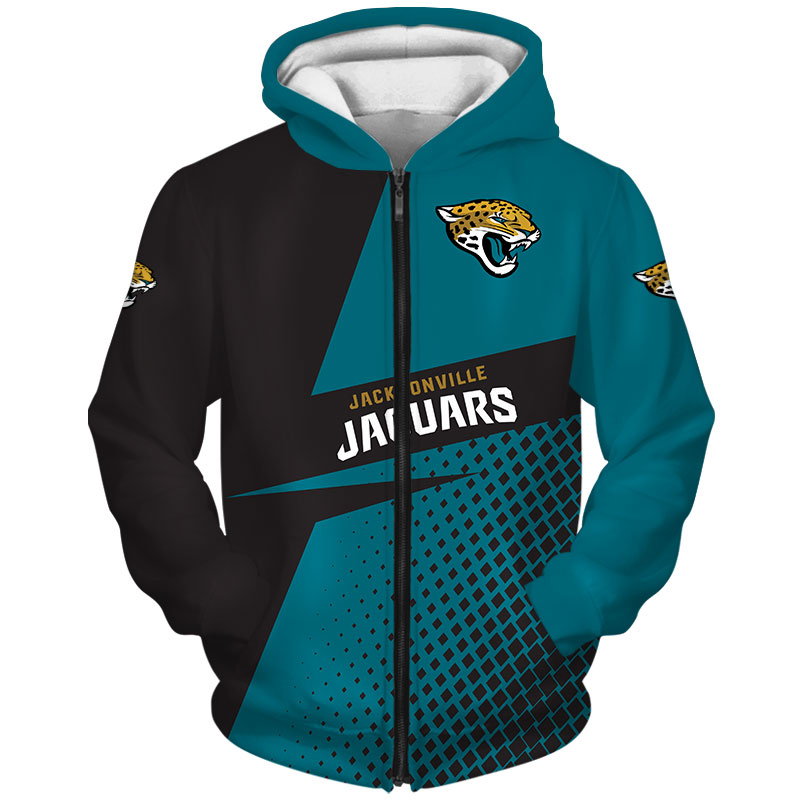 Jacksonville Jaguars Hoodie Longsleve Zip Hoodie for Fan