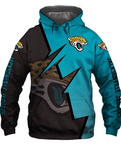 Jacksonville Jaguars Hoodie Zigzag Graphic Zip Hoodie Gift for Fans