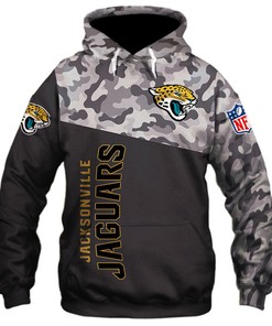 Jacksonville Jaguars Military Hoodie 3D Zip Hoodie 3D Zip Hoodie Long Sleeve New Season