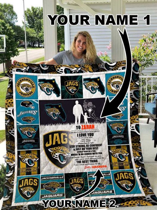 Jacksonville Jaguars Personalized Name Sport Quilt Blanket Bedding Set