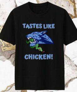 Jaguars Eating Snake Tastes Like Chicken Design On Back T-Shirt