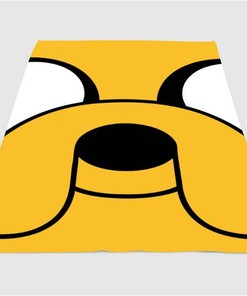 Jake Face Adventure Time Sherpa Fleece Blanket Gifts for Family, for Couple