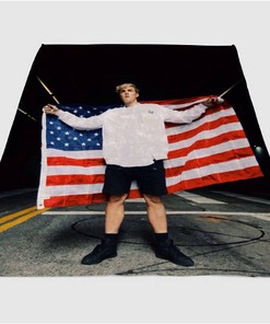Jake Paul Usa Flag Sherpa Fleece Blanket Gifts for Family, for Couple