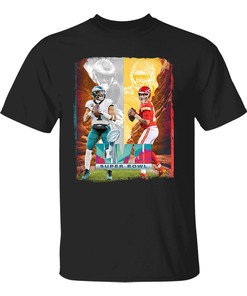 Jalen Hurts vs Patrick Mahomes Super Bowl LVII Confrontation T-Shirt Gift Men