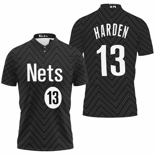 James Harden Nets 2020-21 Earned Edition Black Jersey Inspired 3D All Over Print Polo Shirt