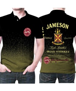 Jameson Irish Whiskey Triple Distilled Logo Wine Brand 3d Designed Allover Gift For Jameson Fans Wine Drink Lovers Polo Shirt