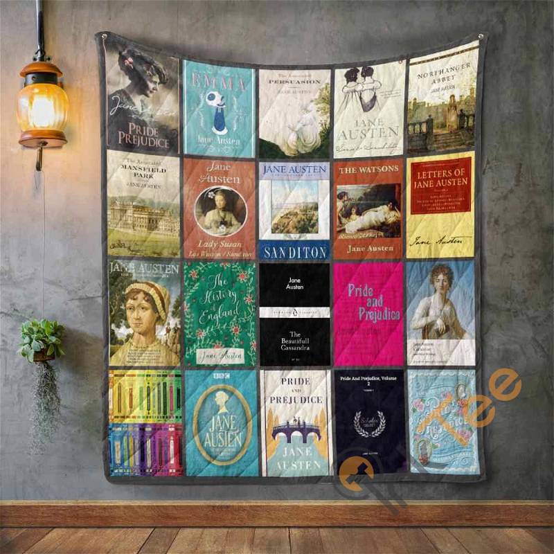 Jane Austen Books Quilt Blanket Bedding Set