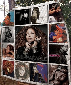 Janet Jackson Unbreakable Albums Collection Quilt Blanket Bedding Set