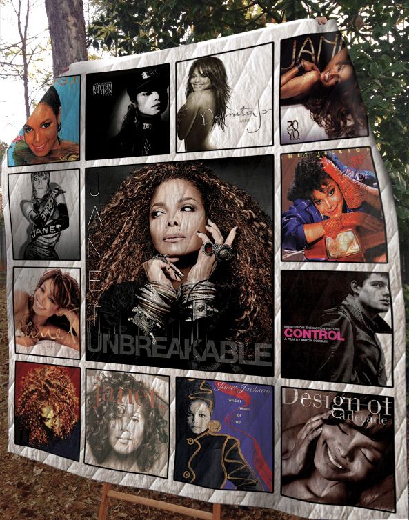 Janet Jackson Unbreakable Albums Collection Quilt Blanket Bedding Set