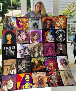 Janis Joplin Quilt Blanket Bedding Set With Pilliwcases Option Ver2