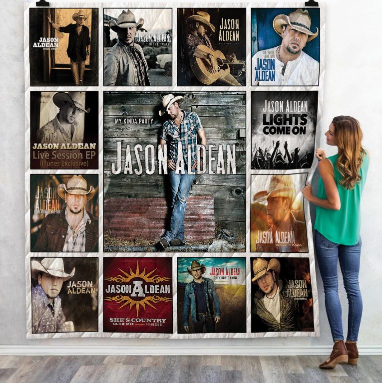 Jason Aldean Albums Quilt Blanket Bedding Set for Home Décor