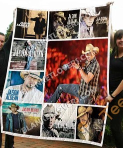 Jason Aldean Quilt Blanket Bedding Set With Pilliwcase Option