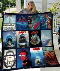 Jaws Movie-Themed Quilt Blanket Bedding Set with Customizable Name or Sentence