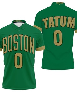 Jayson Tatum Boston Celtics 2020 Finished City Edition Kelly Green Jersey 3D All Over Print Polo Shirt