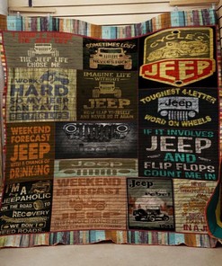 Jeep And Flip Flops Count Me In Quilt Blanket Bedding Set