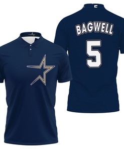 Jeff Bagwell 5 Houston Astros Tribute Throwback 1997 Navy Jersey Inspired Style Gift For Houston Astros Fans Polo Shirt