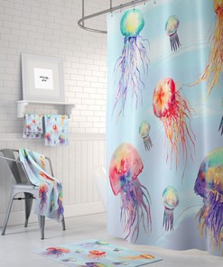 Jelly Fish Shower Curtain Bathroom Decor