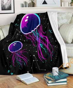 Jellyfish Sherpa Fleece Blanket Gifts for Family, for Couple