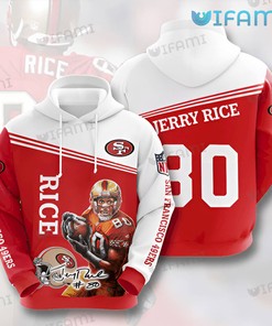 Jerry Rice Hoodie 3D Signature 80 San Francisco 49ers Gift