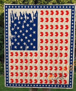 Jersey Map Quilt Blanket Bedding Set
