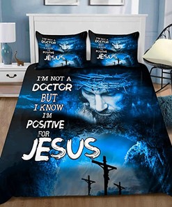 Jesus Cross Bedding Set Bedding 3D Design Jesus Duvet Cover, Gift On Birthday