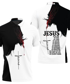 Jesus Is My God King Lord Savior My All Everything Silhouette For Christian 3d 3D All Over Print Polo Shirt