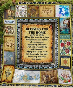 Jewish House Blessing For The Home Quilt Blanket Bedding Set