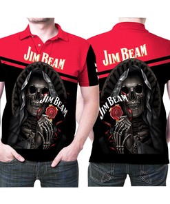 Jim Beam Bourbon Whiskey Logo Brand Death God Gift For Jim Beam Fans Bourbon Whiskey Lovers Polo Shirt All Over Print Shirt 3d T-shirt