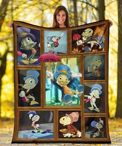 Jiminy Cricket Cartoon Sherpa Fleece Blanket Gifts for Family, for Couple