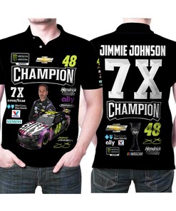 Jimmie Johnson Champion 7x Chevrolet Ally 48 Legend Racer 3d Printed Gift For Jimmie Johnson Fan Polo Shirt All Over Print Shirt 3d T-shirt