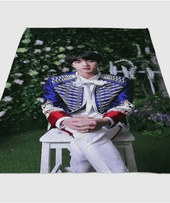 Jin Bts Sherpa Fleece Blanket Gifts for Family, for Couple
