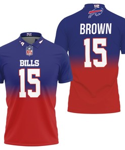 John Brown #15 Buffalo Bills Great Player Nfl American Football Team Royal Color Crash 3d Designed Allover Gift For Bills Fans Polo Shirt