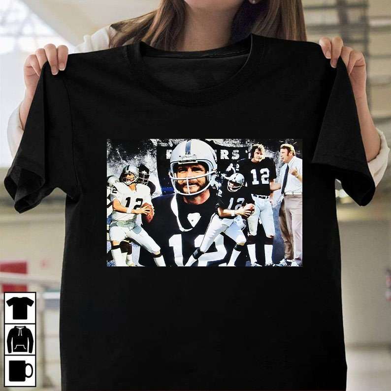 John Madden & Kenny Stabler #12 Oakland Raiders Football T-Shirt