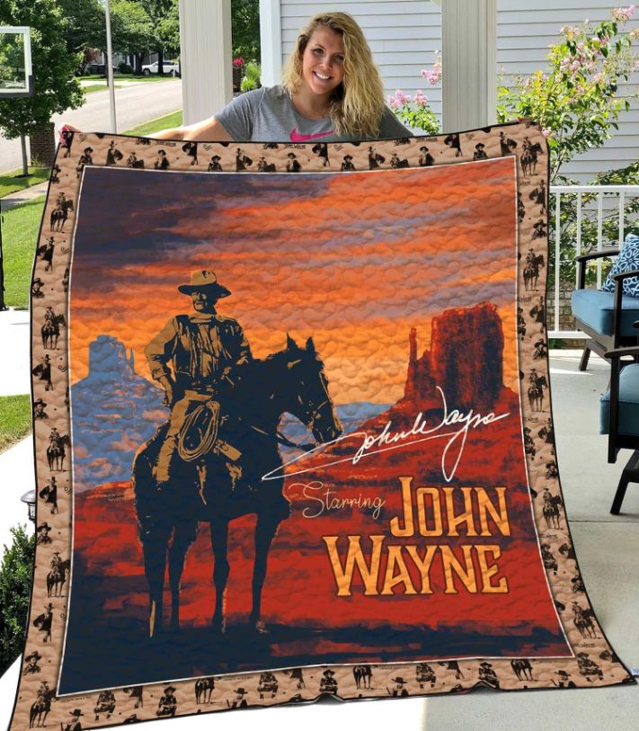 John Wayne Cowboy Vintage Quilt Blanket Bedding Set