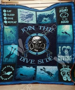 Join The Dive Side Scuba Diving Quilt Blanket Bedding Set