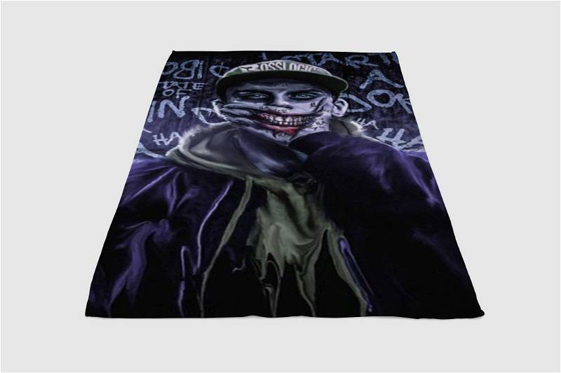 Joker Fake Smile Sherpa Fleece Blanket Gifts for Family, for Couple
