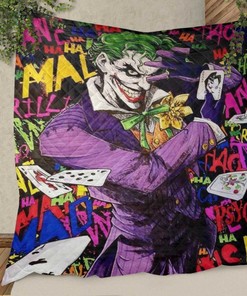 Joker Multi-Colored Cards Christmas Gifts Lover Quilt Blanket Bedding Set, joker Quilt Blanket Bedding Set