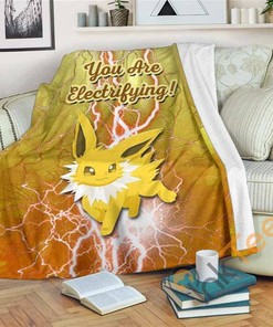 Jolteon Electrifying Love Quote Sherpa Fleece Blanket Gifts for Family, for Couple